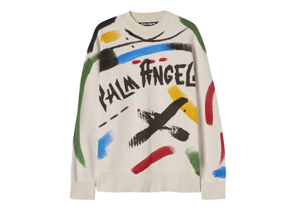 Palm Angels Brush Strokes Sweatshirt Off White/Black