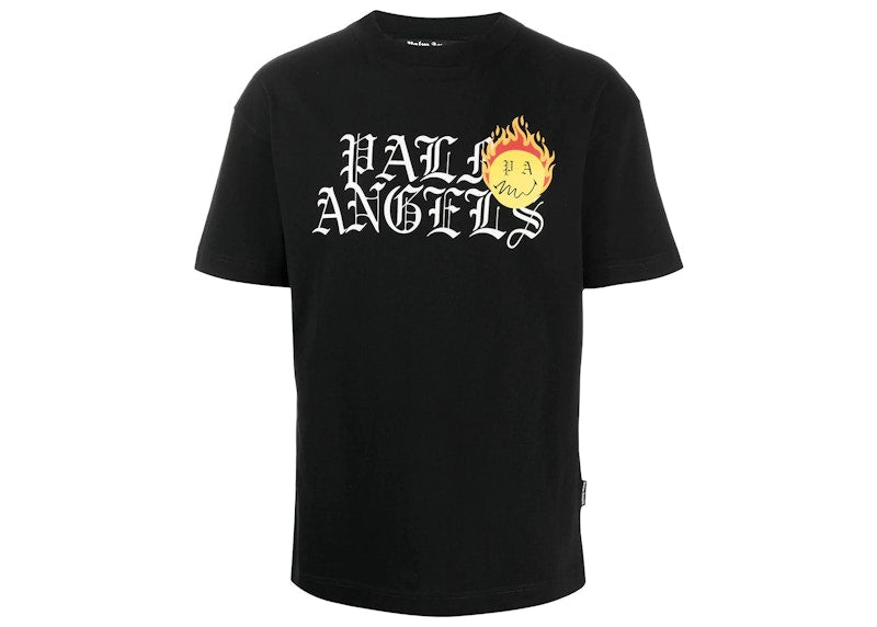 Palm Angels Burning Head Logo Print T-shirt Black