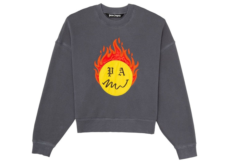 Palm Angels Burning Head Sweatshirt Black