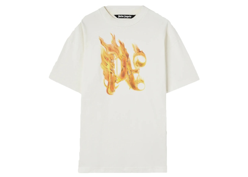 Palm Angels Burning Logo T-Shirt White