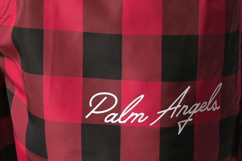 Palm Angels Check Print Track Pants Red/Black