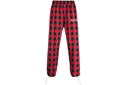 Palm Angels Check Print Track Pants Red/Black