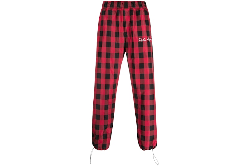 Palm Angels Check Print Track Pants Red/Black