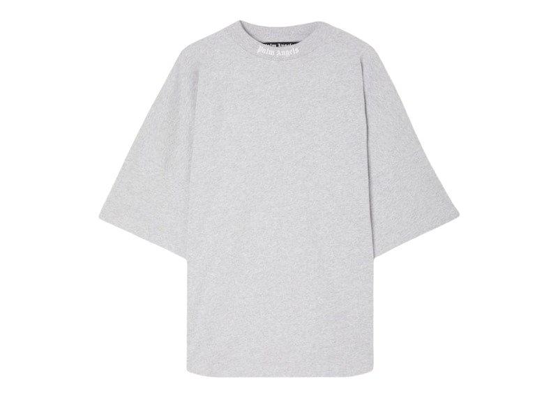 Palm Angels Classic Logo Over T-Shirt 0801 Melange Grey/White