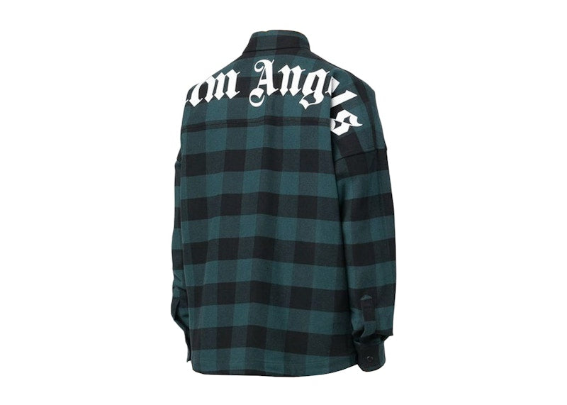 Palm Angels Classic Logo Overshirt Green/White