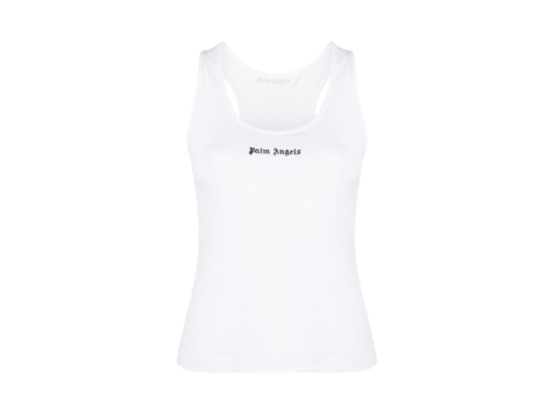 Palm Angels Classic Logo Rib Tank Top White