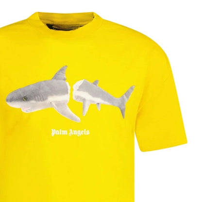 Palm Angels Classic Shark Design T-Shirt Yellow