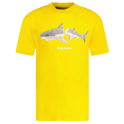 Palm Angels Classic Shark Design T-Shirt Yellow