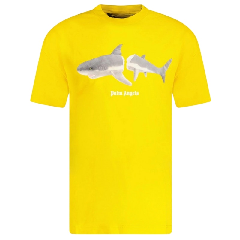 Palm Angels Classic Shark Design T-Shirt Yellow