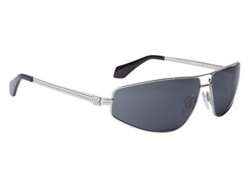 Palm Angels Clavey Silver Sunglasses Silver Dark Grey (PERI059S24MET0017207)