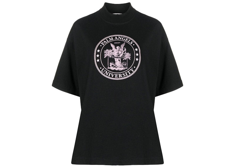 Palm Angels College Loose Logo Print T-Shirt Black