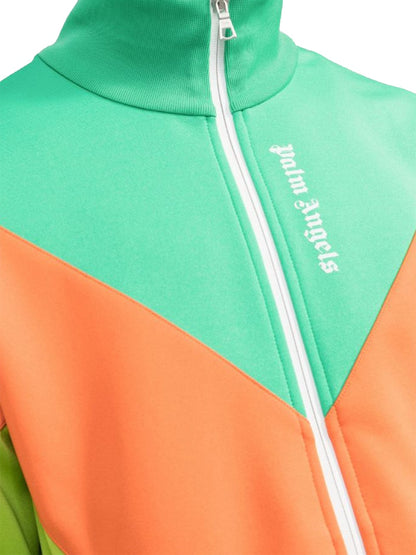 Palm Angels Colorblock Track Jacket Forest Green/Orange/Lime Green