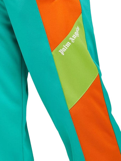 Palm Angels Colorblock Track Pants Forest Green/Orange/Lime Green