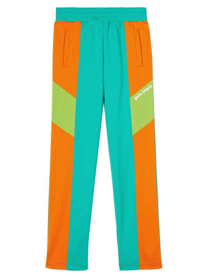 Palm Angels Colorblock Track Pants Forest Green/Orange/Lime Green