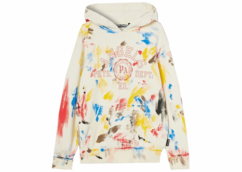 Palm Angels Painted College Hoodie Off White/Red