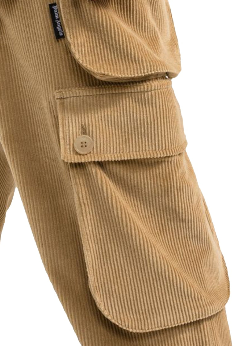 Palm Angels Corduroy Cargo Pants Brown Black