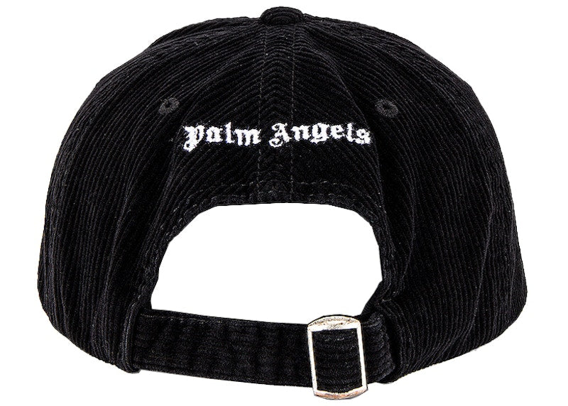 Palm Angels Corduroy Embroidered Logo Cap Black