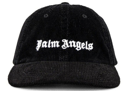 Palm Angels Corduroy Embroidered Logo Cap Black