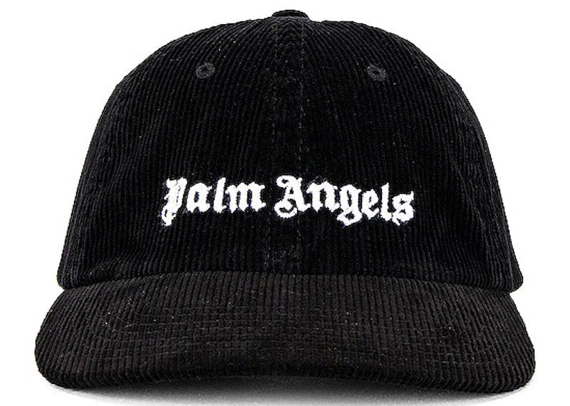 Palm Angels Corduroy Embroidered Logo Cap Black