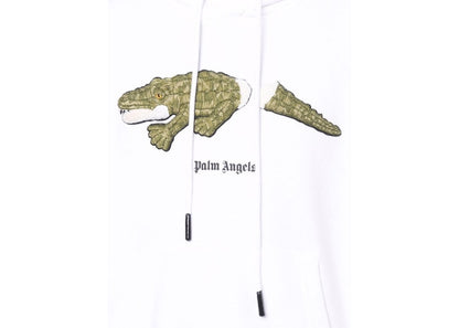 Palm Angels Crocodile Hoodie White/Green/Black