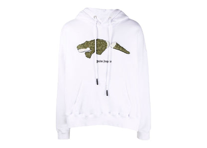 Palm Angels Crocodile Hoodie White/Green/Black