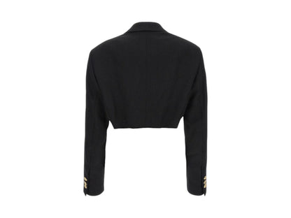Palm Angels Cropped Boyfriend Blazer Black