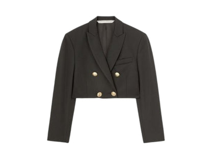 Palm Angels Cropped Boyfriend Blazer Black