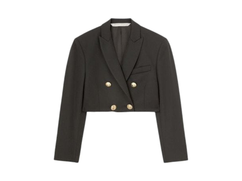 Palm Angels Cropped Boyfriend Blazer Black
