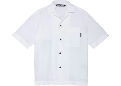 Palm Angels Curved Logo Bowling Shirt White