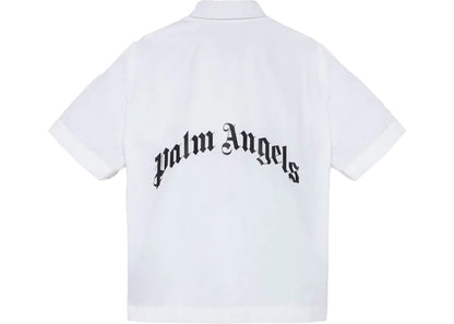 Palm Angels Curved Logo Bowling Shirt White