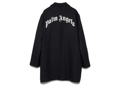 Palm Angels Curved Logo Coat Black