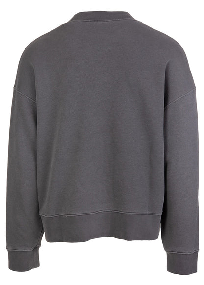 Palm Angels Curved Logo Crewneck Black/White