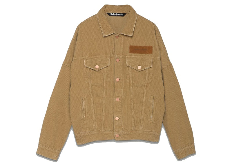 Palm Angels Curved Logo Jacket Beige
