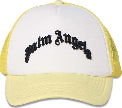 Palm Angels Curved Logo Mesh Cap Yellow/Black