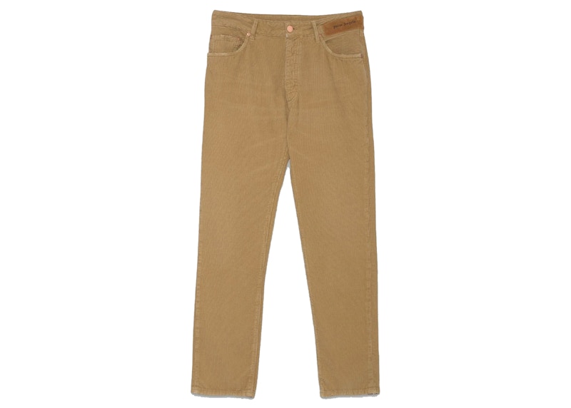 Palm Angels Curved Logo Pants Beige