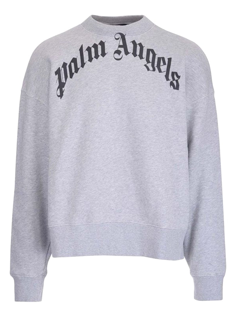 Palm Angels Curved Logo Sweatshirt Grey/Black