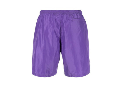 Palm Angels Curved Logo Swim Short Violet/White