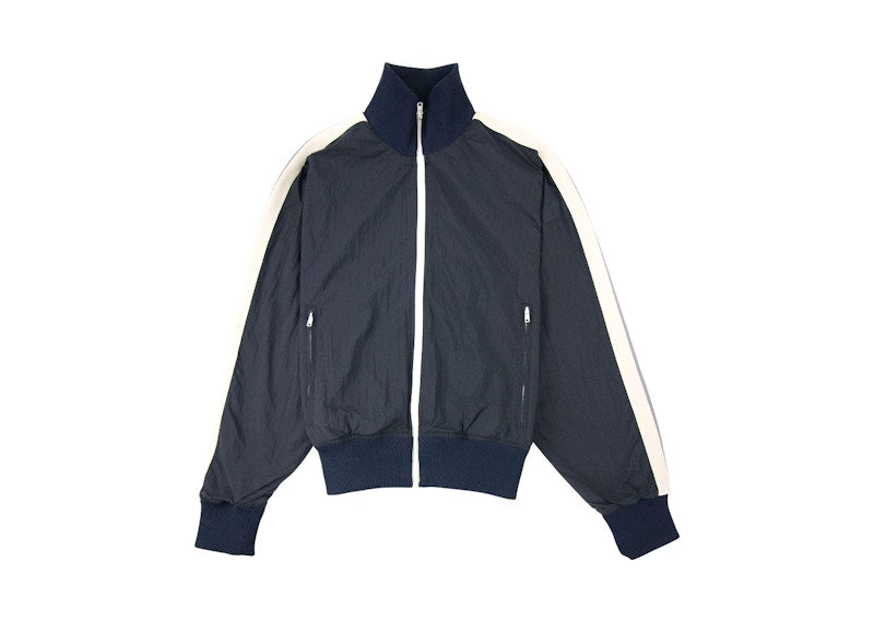 Palm Angels Curved Logo Track Jacket Navy Blue/White