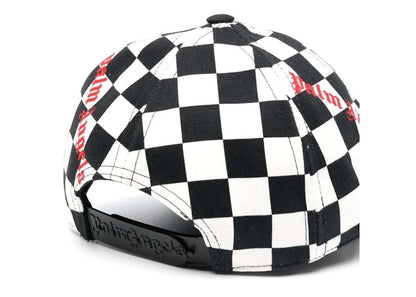 Palm Angels Damier Checked Logo-Print Cap White/Black