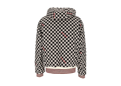 Palm Angels Damier Puffed Hooded Jacket Black/Red