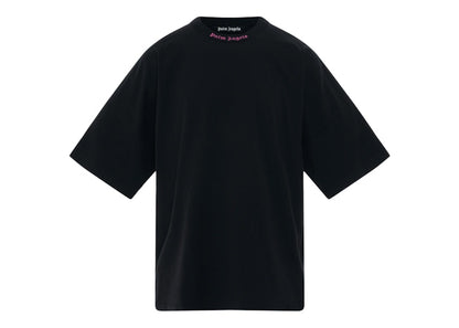 Palm Angels Doubled Logo Over Tee Black/Fuschia