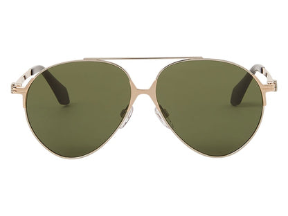 Palm Angels Elkton Gold Sunglasses Gold Green (PERI060S24MET0017655)