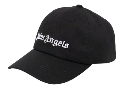 Palm Angels Embroidered Gothic Intarsia Logo Strap-Back Cap Black/White (SS22)