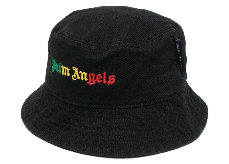 Palm Angels Embroidered Logo Bucket Hat Black