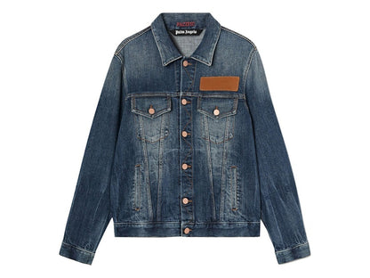 Palm Angels Embroidered Palm Logo Denim Jacket Blue/Brown