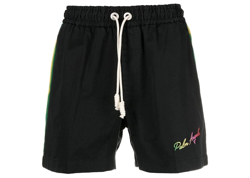 Palm Angels Exodus Side Stripe Track Shorts Black