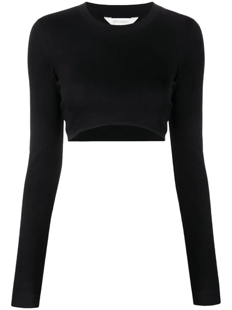 Palm Angels Fitted Ribbed L/S T-shirt Black