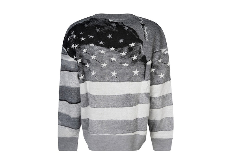 Palm Angels Stars And Stripes Sweatshirt Grey/White/Black