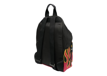 Palm Angels Flames Print Backpack Black/Red/Yellow