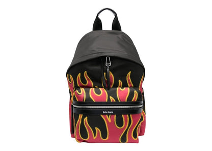 Palm Angels Flames Print Backpack Black/Red/Yellow